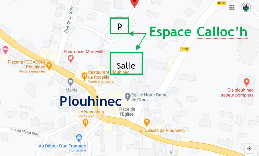 Plan d'accès à l'Espace Calloc'h à Plouhinec